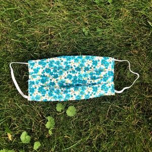 Blue Floral Face Mask